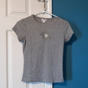 moon and sun gray short sleeved tshirt